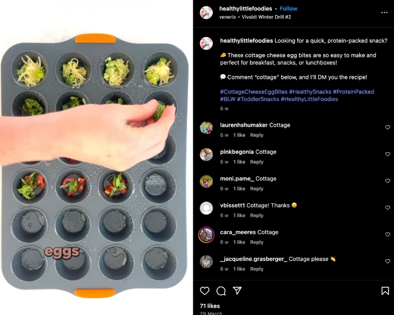Amy Whiteford shares an Instagram Reel for cottage cheese egg bites