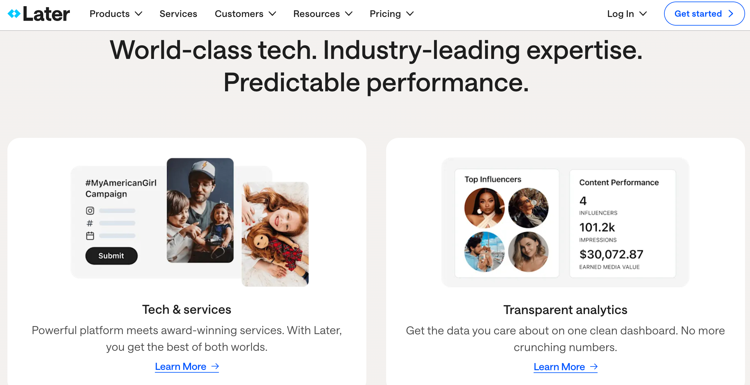 Later's homepage.