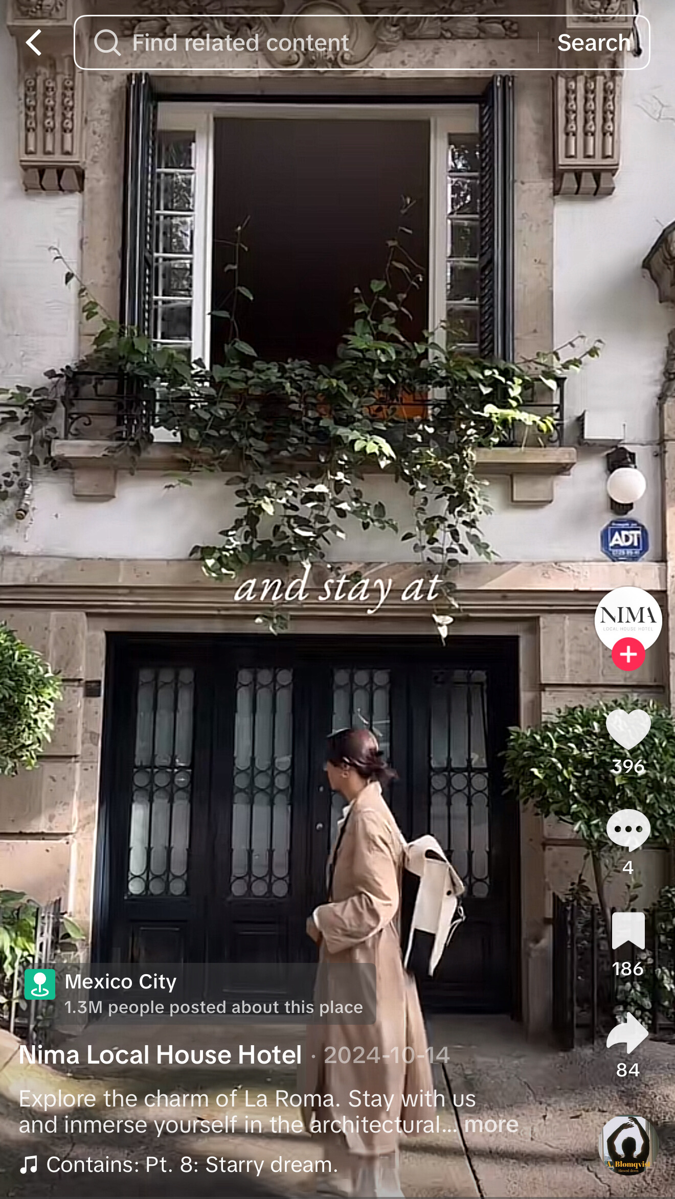 TikTok video showing an influencer visiting Nima Local House Hotel