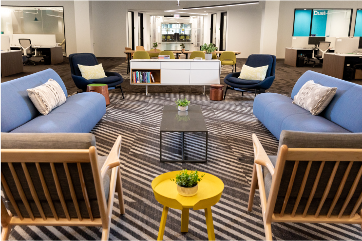 Lounge seating in our Chicago office location