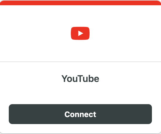 YouTube “connect” button on Sprout Socia