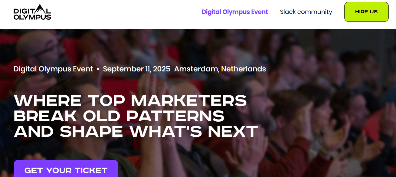 The Digital Olympus website promoting the 2025 event which is being held in Amsterdam on September 11 2025