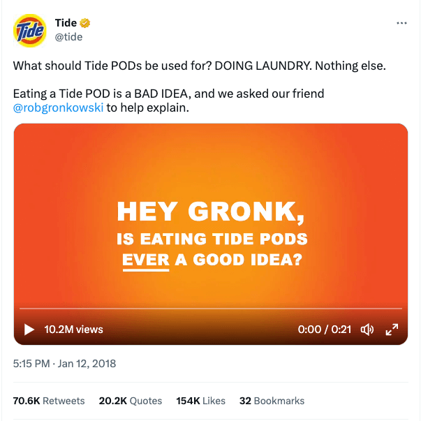 Tide controlled their crisis with a YouTube influencer campaign
