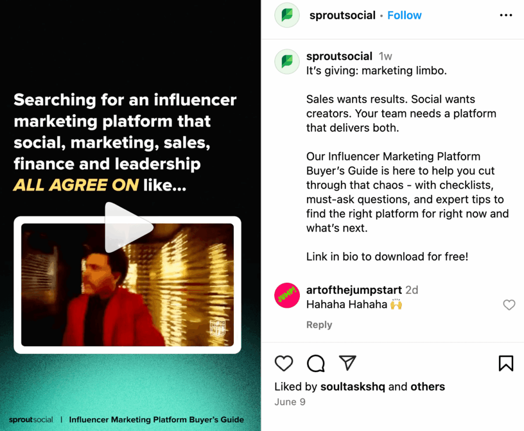 A Video Sprout meme featuring The Weekend on our Instagram account.